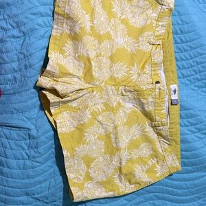 Yellow Pineapple Print Shorts